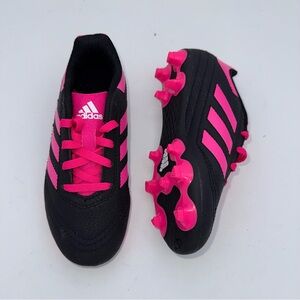 Adidas NWOT Toddler boy’s Goletto colorway black & pink lace up soccer shoes 12k